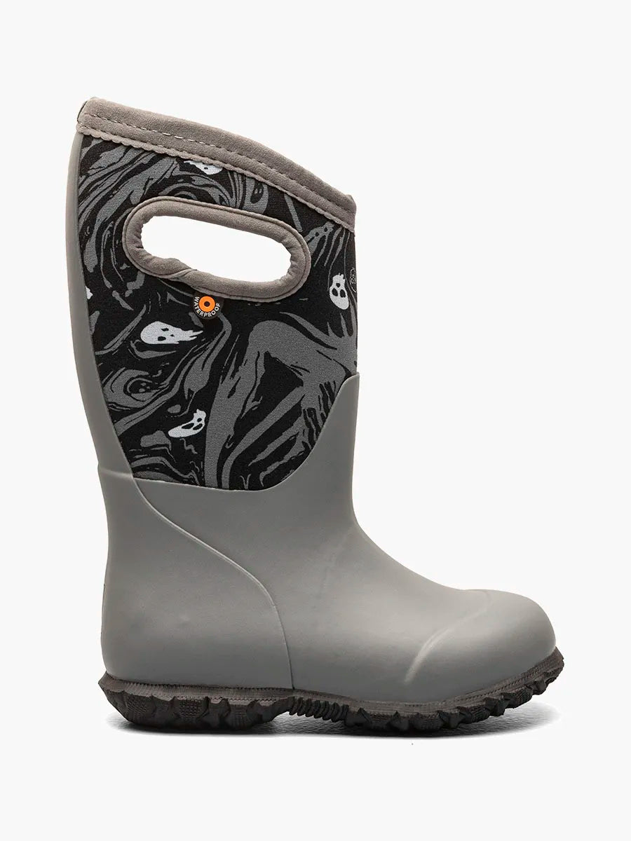 Bogs Kids York Insulated Rain Boot- Spooky Gray Multi