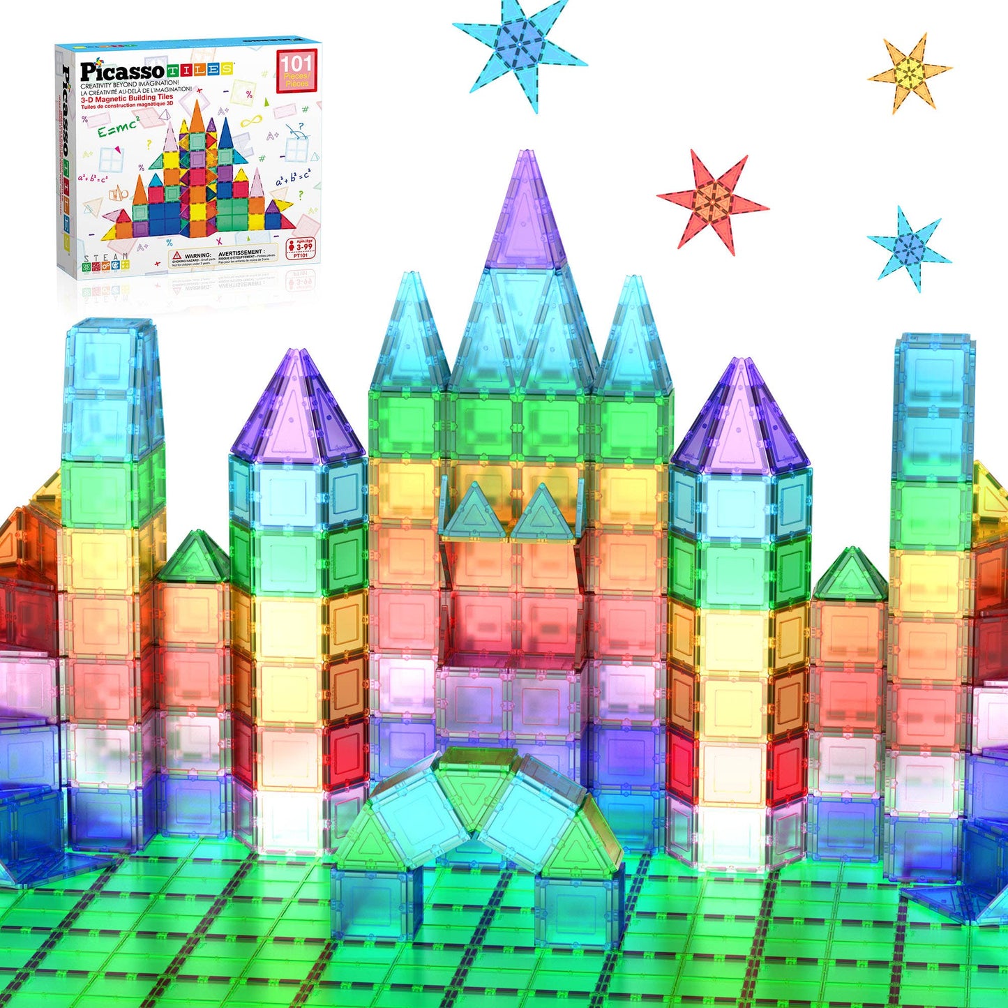 PicassoTiles 101pc Magnetic Tile Building Set
