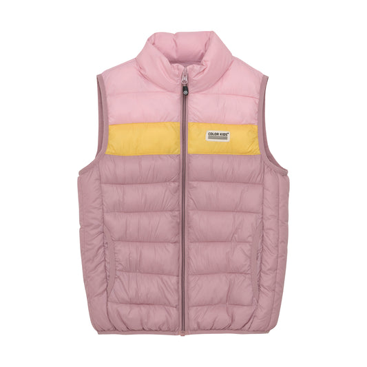 Color Kids Waistcoat Quilted Puffer - Colorblock 6Y