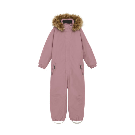 Color Kids - Faux Fur Hooded Snow Coverall - 6Y