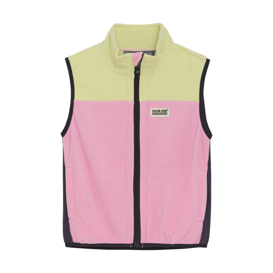 Color Kids - Colorblock Fleece Vest - 6Y