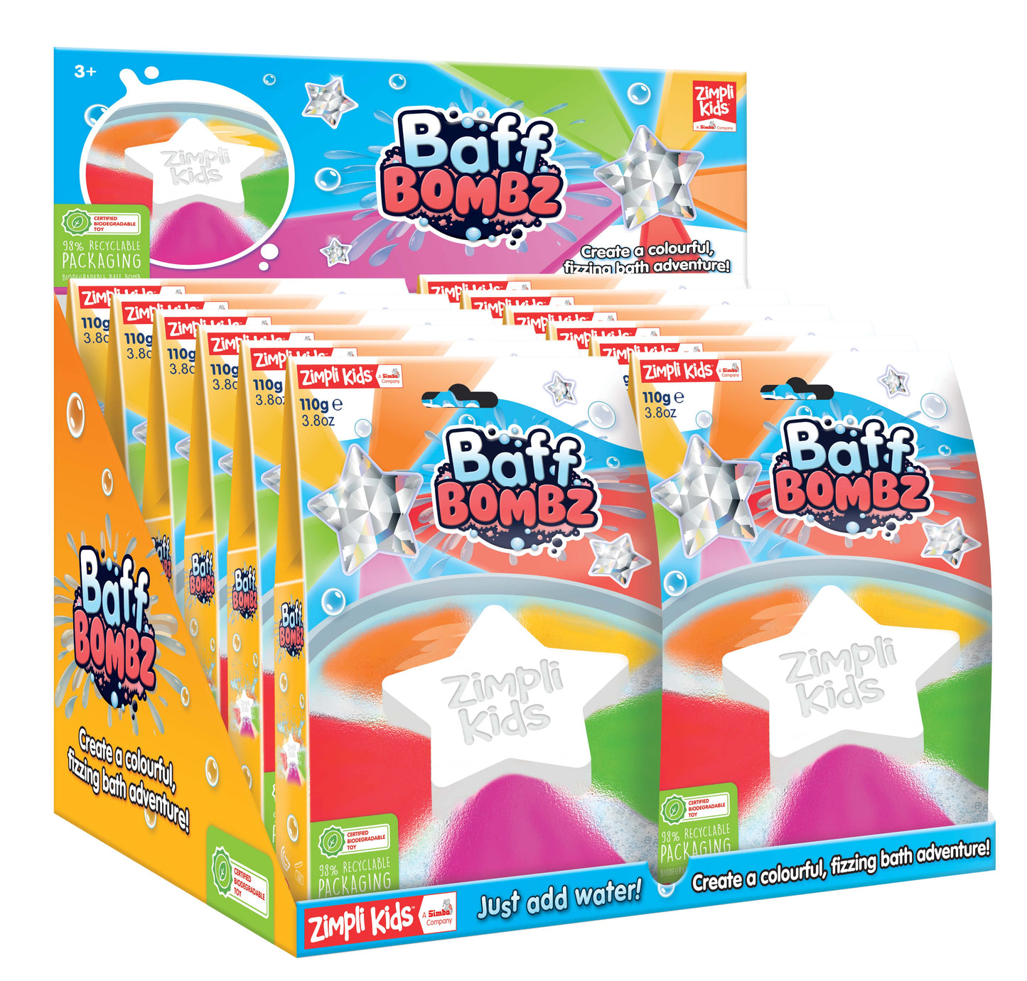Zimpli Large Star Surprise Colour Baff Bombz -Bath Bomb Toy