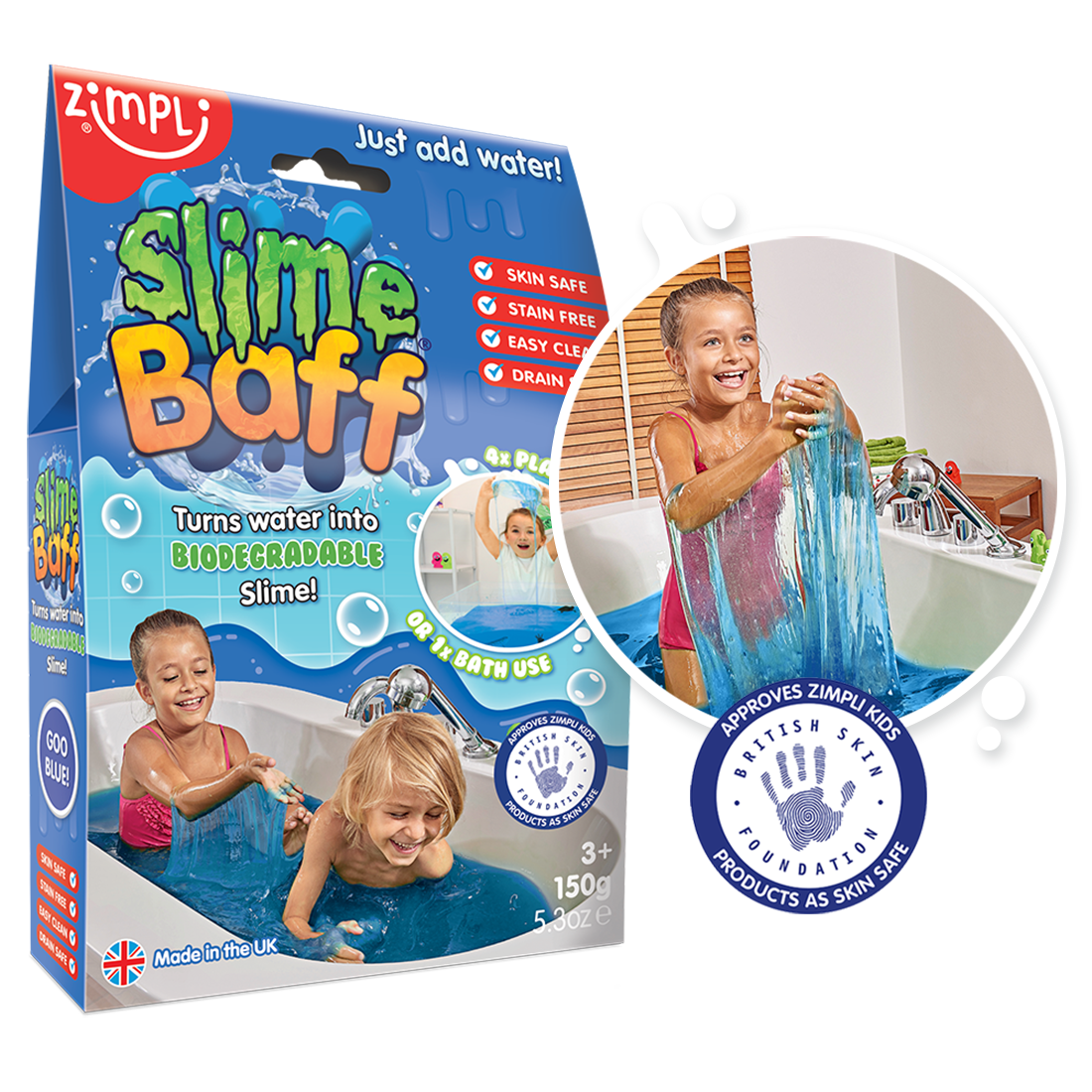 Zimpli Slime Baff Mixed Colours - Kids Sensory Bath Toy