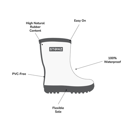 Stonz Kids' Waterproof Rain Boots - Black