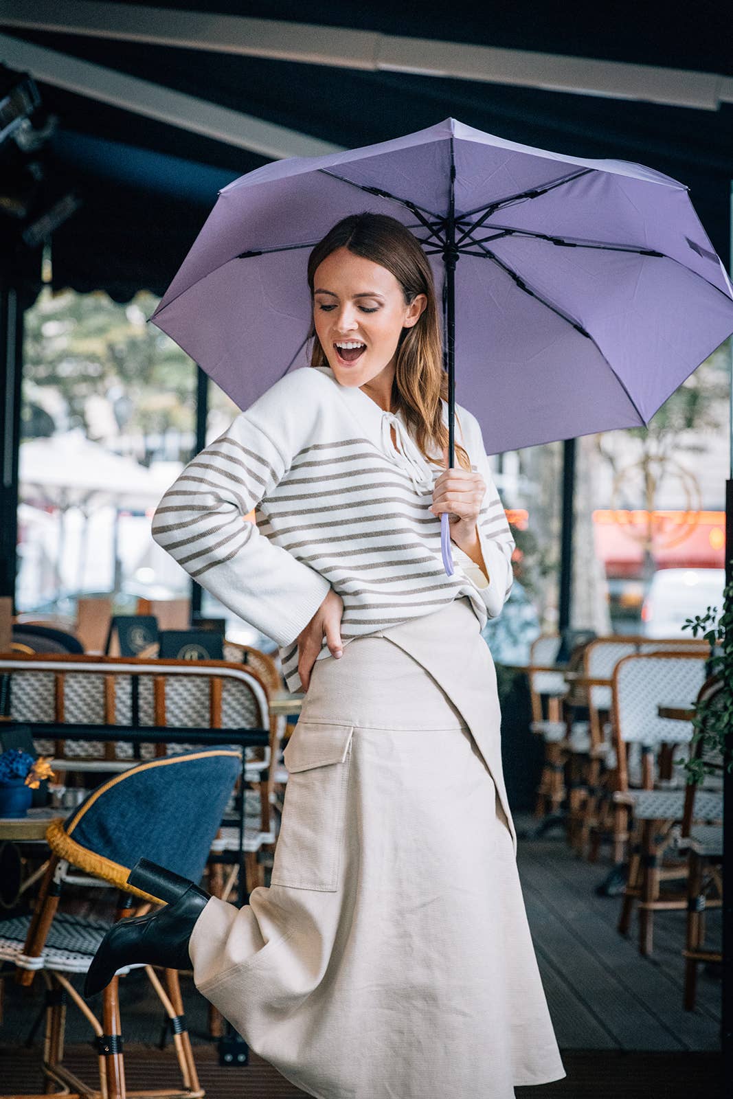 SMATI - Eco-friendly Compact Automatic Umbrella Lilac