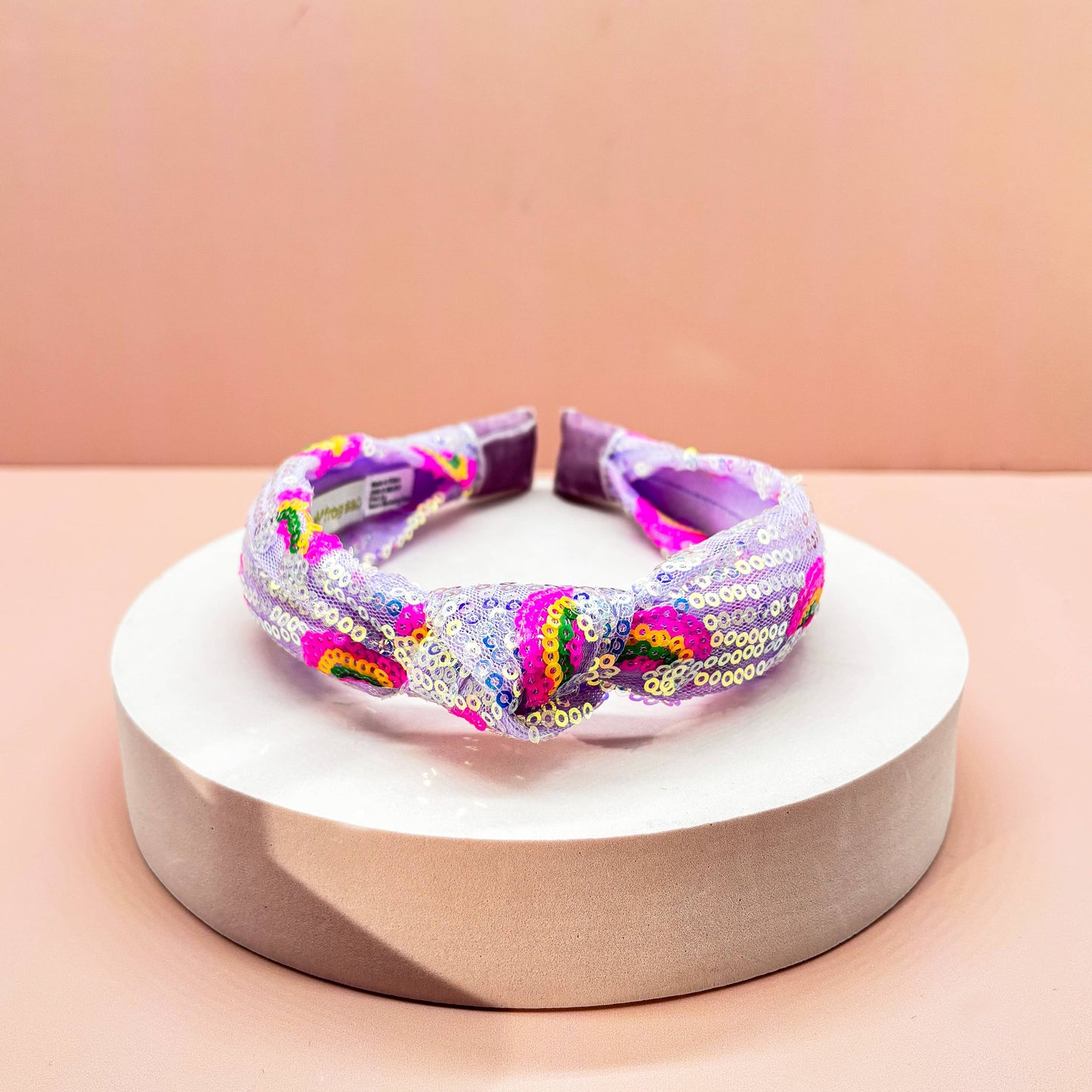 Frog Sac Kids Sequin Knot Headband, Rainbow
