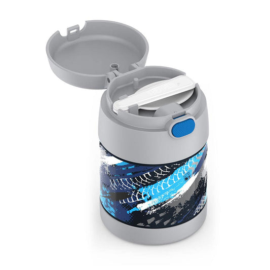 Thermos Funtainer Double Wall 'Tire Tracks' Thermal Food Storage Jar-Spoon