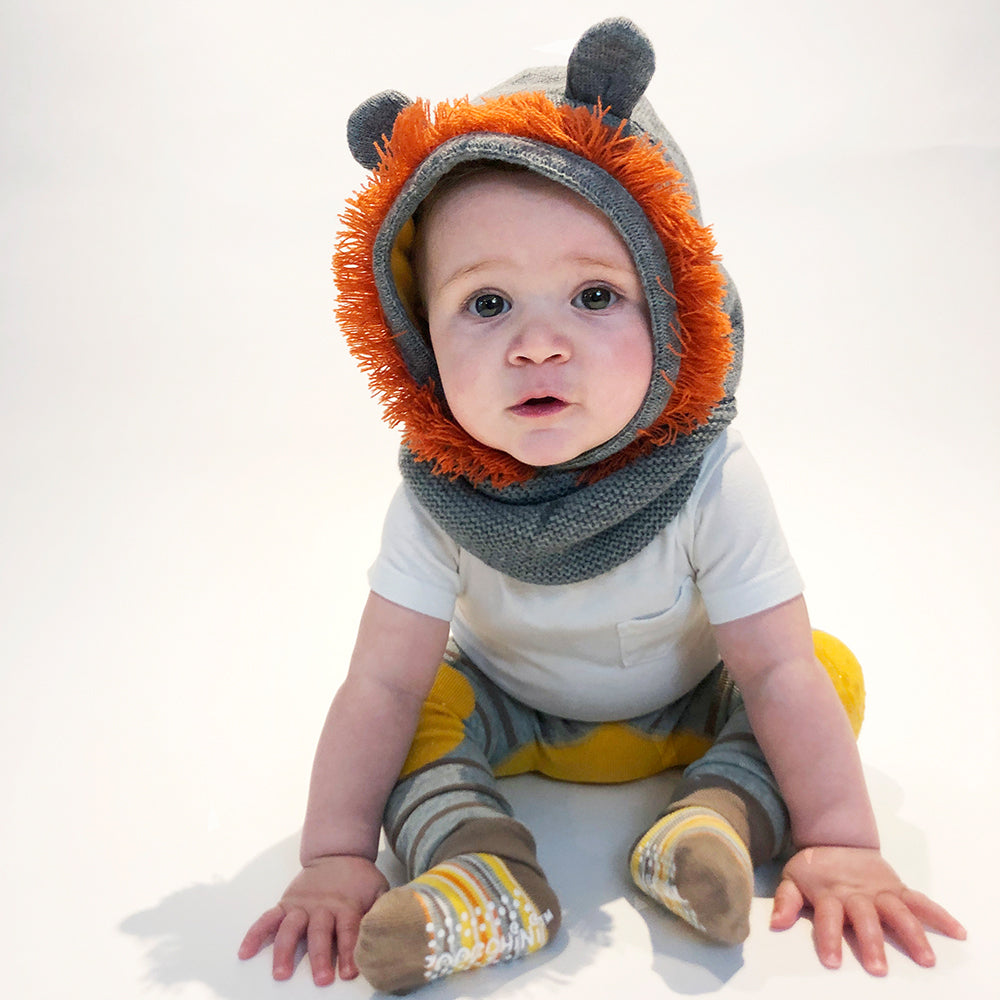 ZOOCCHINI - Baby Toddler Knit Balaclava Hat - Leo the Lion