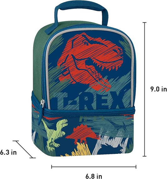 THERMOS Non-Licensed Dual Compartment Lunch Box with LDPE, Dinosaurs