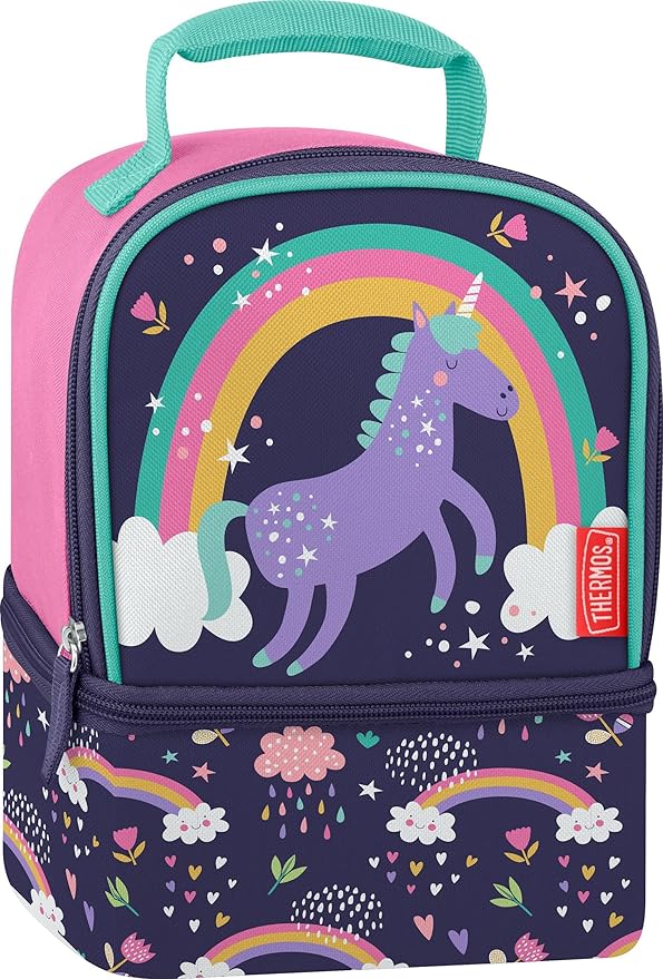 THERMOS Non-Licensed Dual Compartment Lunch Box with LDPE, Unicorn