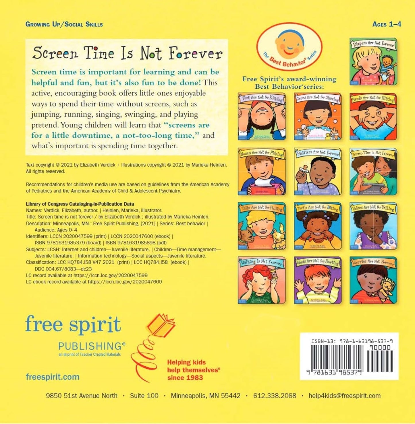 Screen Time Is Not Forever Board Book