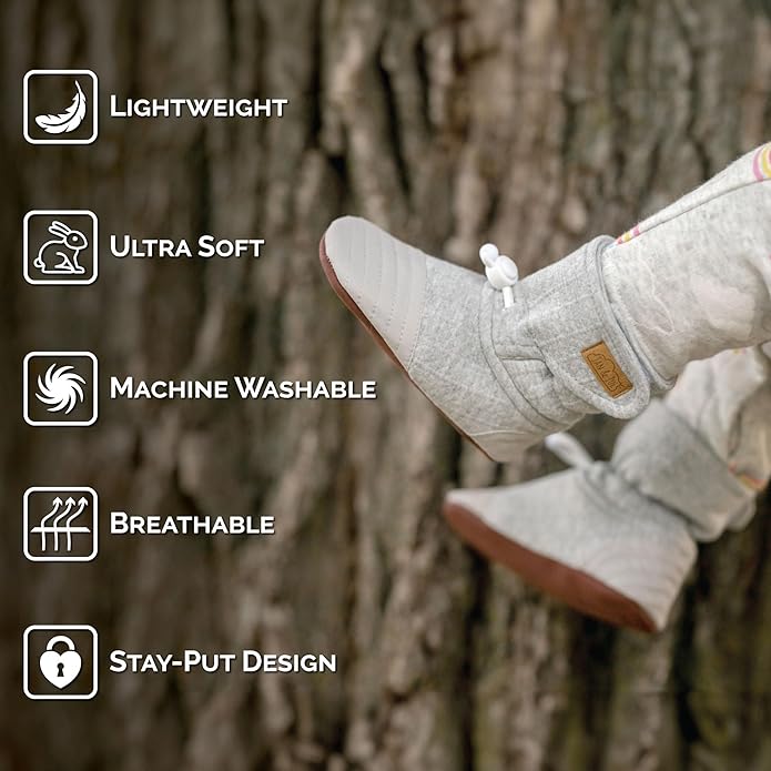 Jan & Jul - Adjustable Stay-Put Lite Booties for Babies, Cotton Blend - Egg Blue