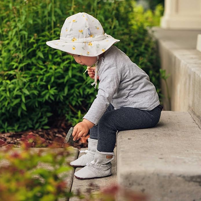 Jan & Jul - Adjustable Stay-Put Lite Booties for Babies, Cotton Blend - Egg Blue