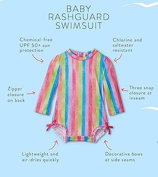Hatley - Infant Girls Rashguard Swimsuit – Additional View 3