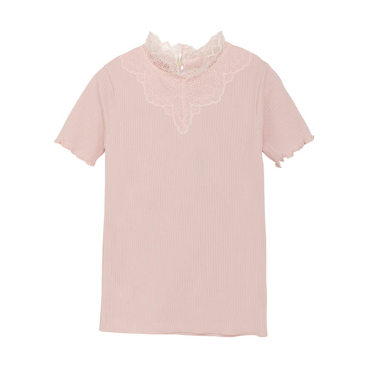 Creamie T-shirt SS Pink Lace 8Y