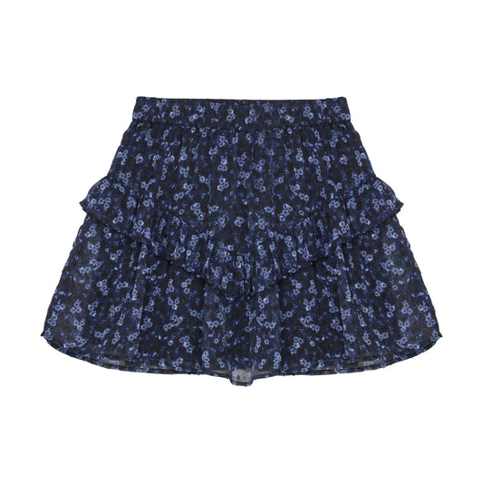 SE - Creamie Kid Girl Skirt Flower Dobby Navy - 8Y(128)