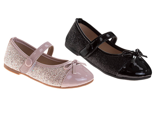 Kensie Girl Glitter Patent Ballerina Flats (Toddler)