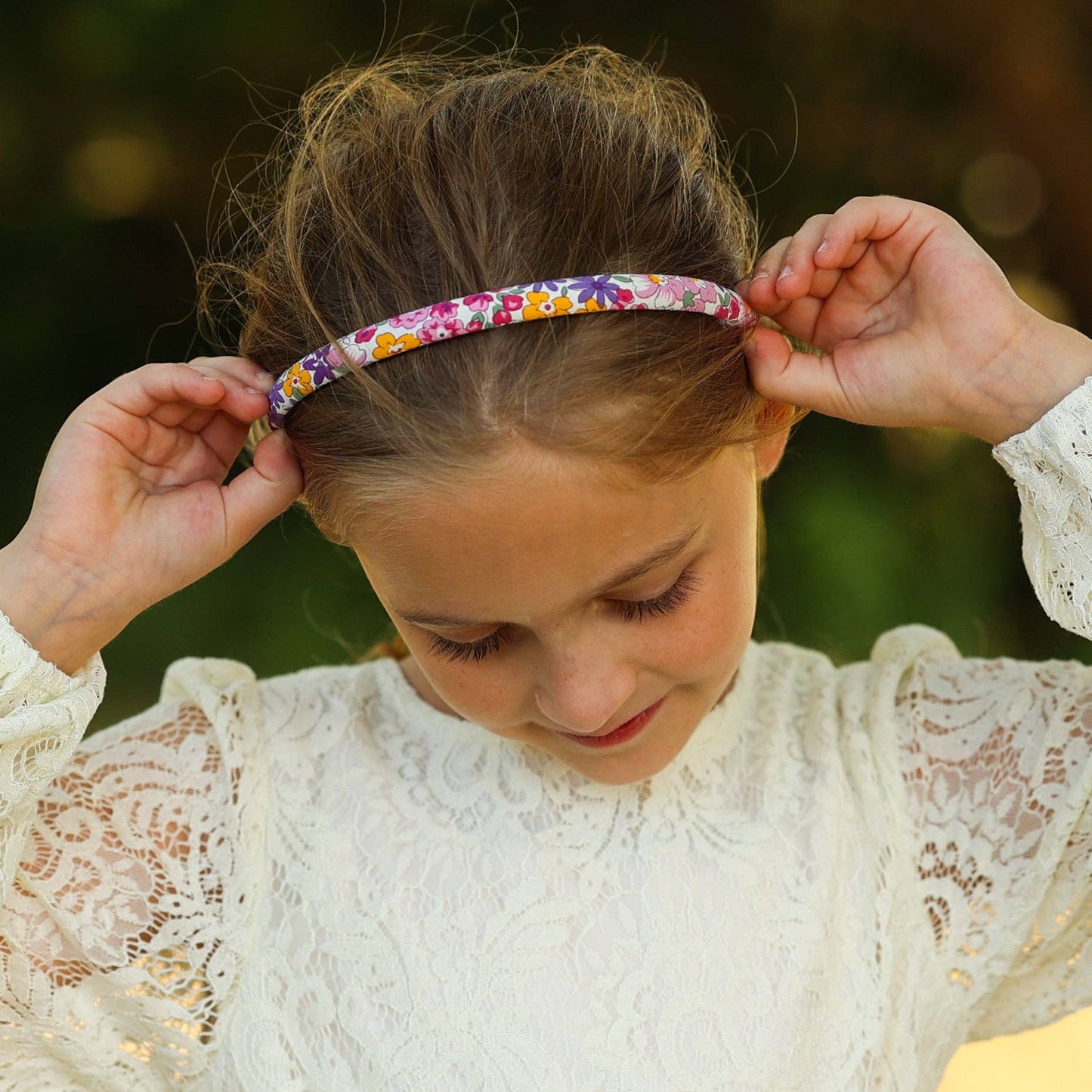 Frog Sac - Thin Floral Headband - Non Slip Hair Accessories for Kids