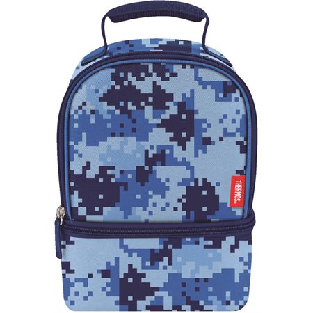 THERMOS Non-Licensed Dual Compartment Lunch Box with LDPE, Blue Cyber Camo
