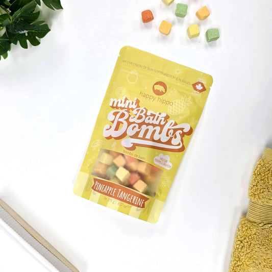Happy Hippo Bath - Pineapple Tangerine- Mini Bath Bombs