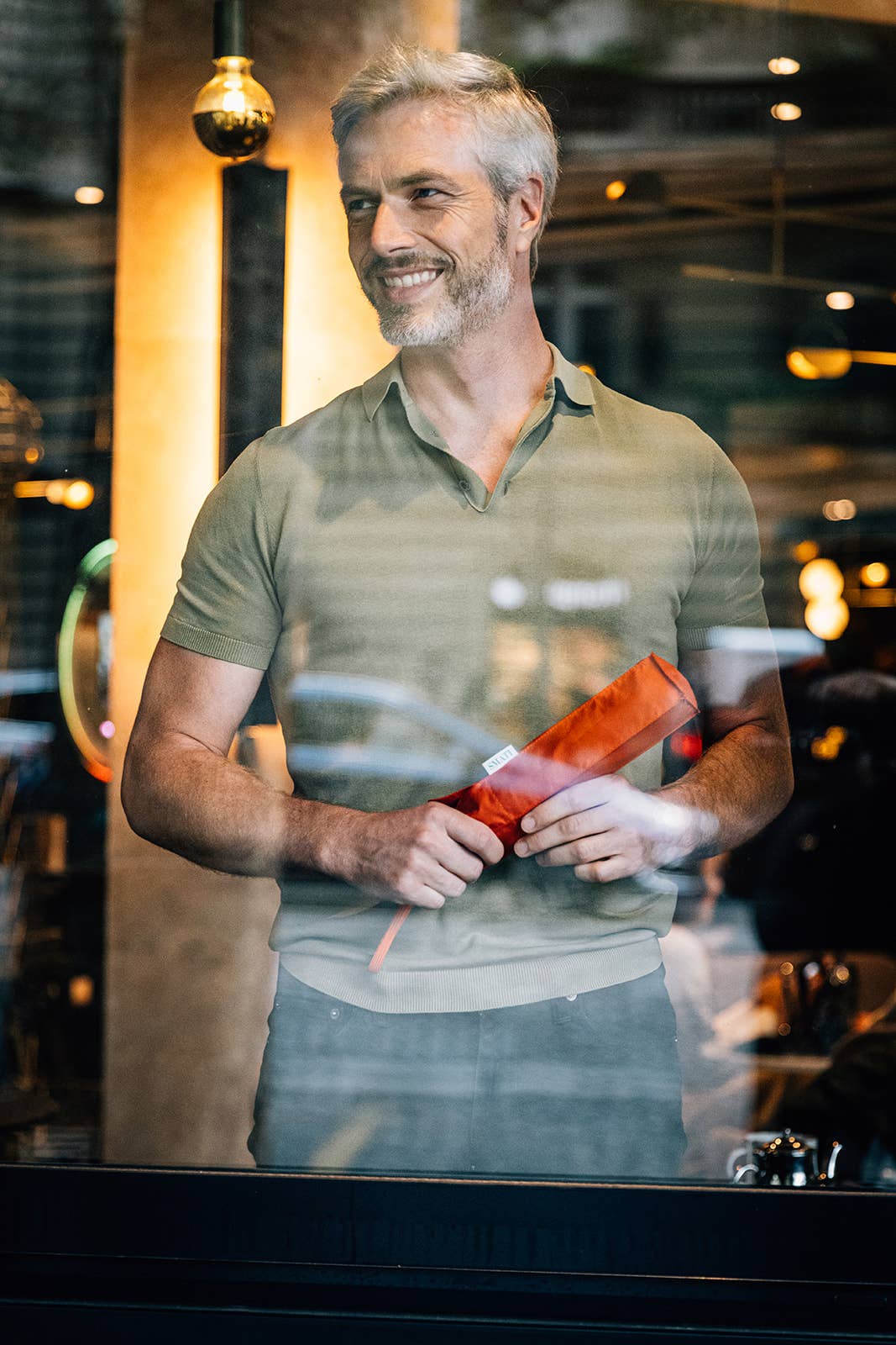 SMATI - Eco-friendly PET Compact Automatic Umbrella Cognac Mist