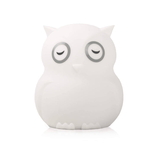 White owl-shaped night light on a white background
