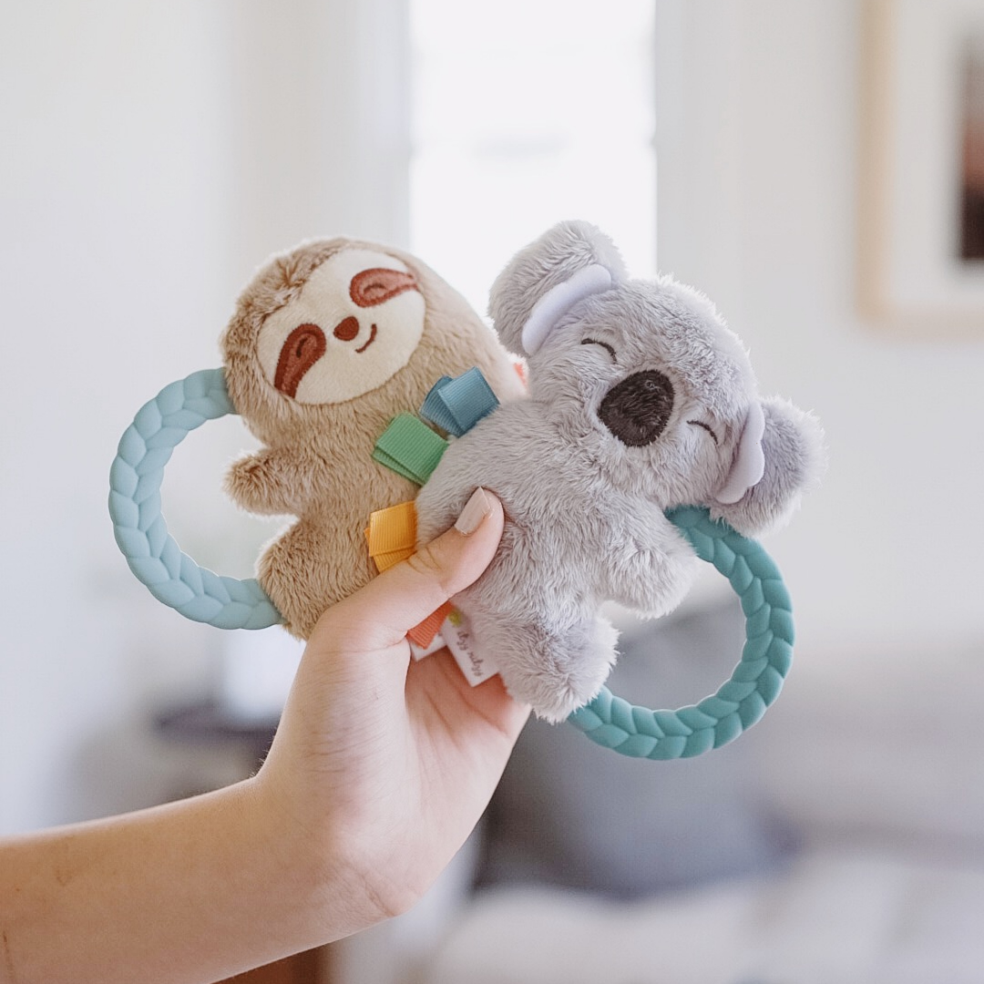 Itzy Ritzy - Ritzy Rattle Pal™ Plush Rattle Pal with Teether: Rainbow