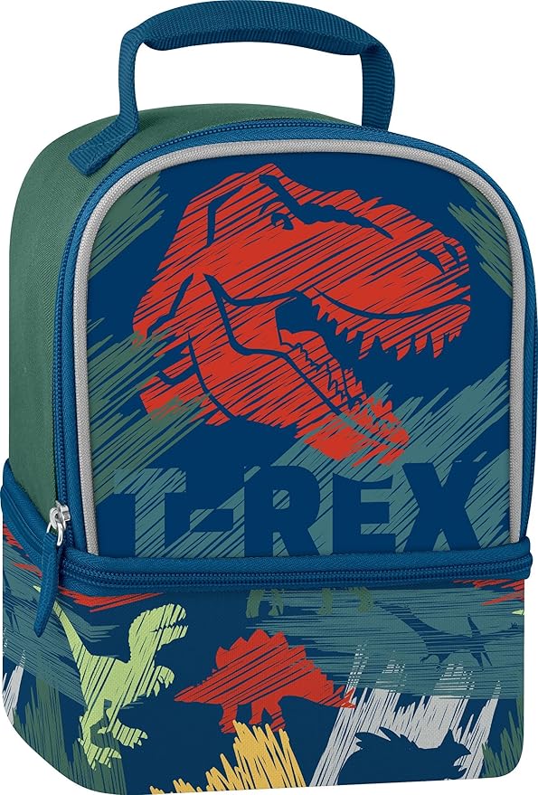 THERMOS Non-Licensed Dual Compartment Lunch Box with LDPE, Dinosaurs