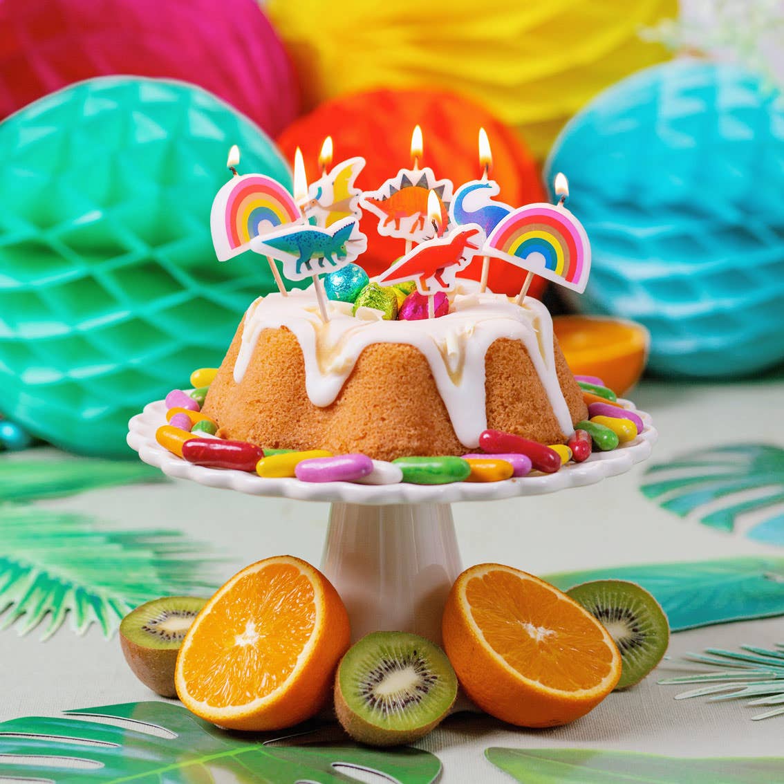 Talking Tables USA - Party Dinosaur Birthday Candles | 5 Pack |