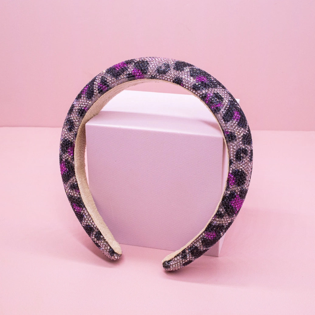 Frog Sac - Rhinestone Headband - Kids Leopard Animal Print Hair Band