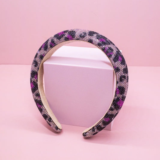 Frog Sac - Rhinestone Headband - Kids Leopard Animal Print Hair Band