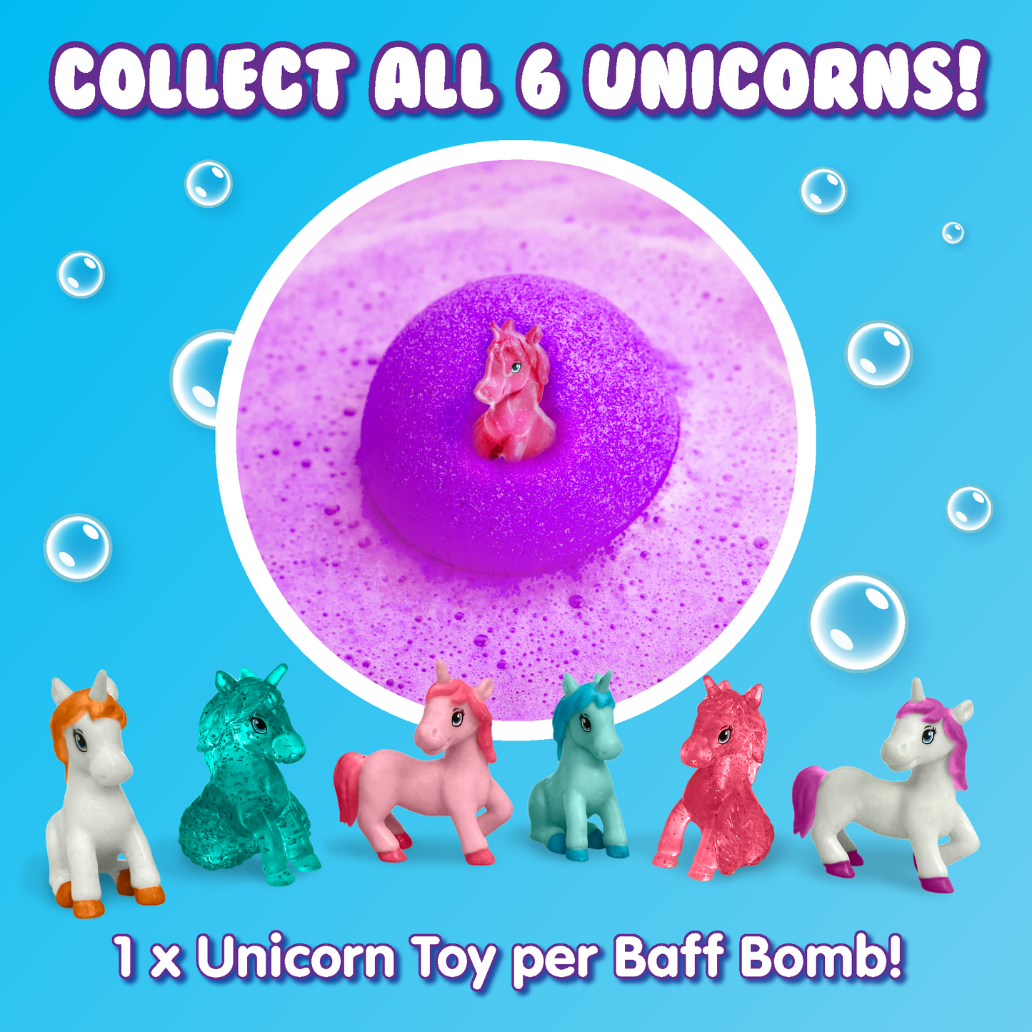 Zimpli Kids - Zimpli 6x Baff Bombz Unicorn Surprise Collectible Bath Bomb