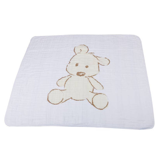Newcastle Classics - Teddy Bear And Grey Stripe Newcastle Blanket