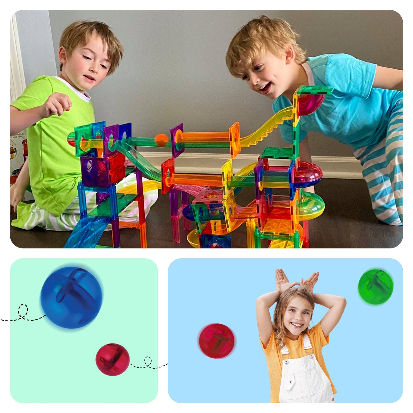 PicassoTiles Magnetic Marble Run Set