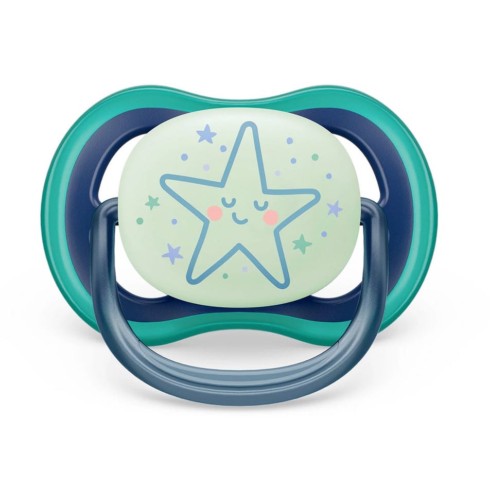 Philips Avent - Ultra Air Pacifier Night 2pk 6-18M Star+Moon