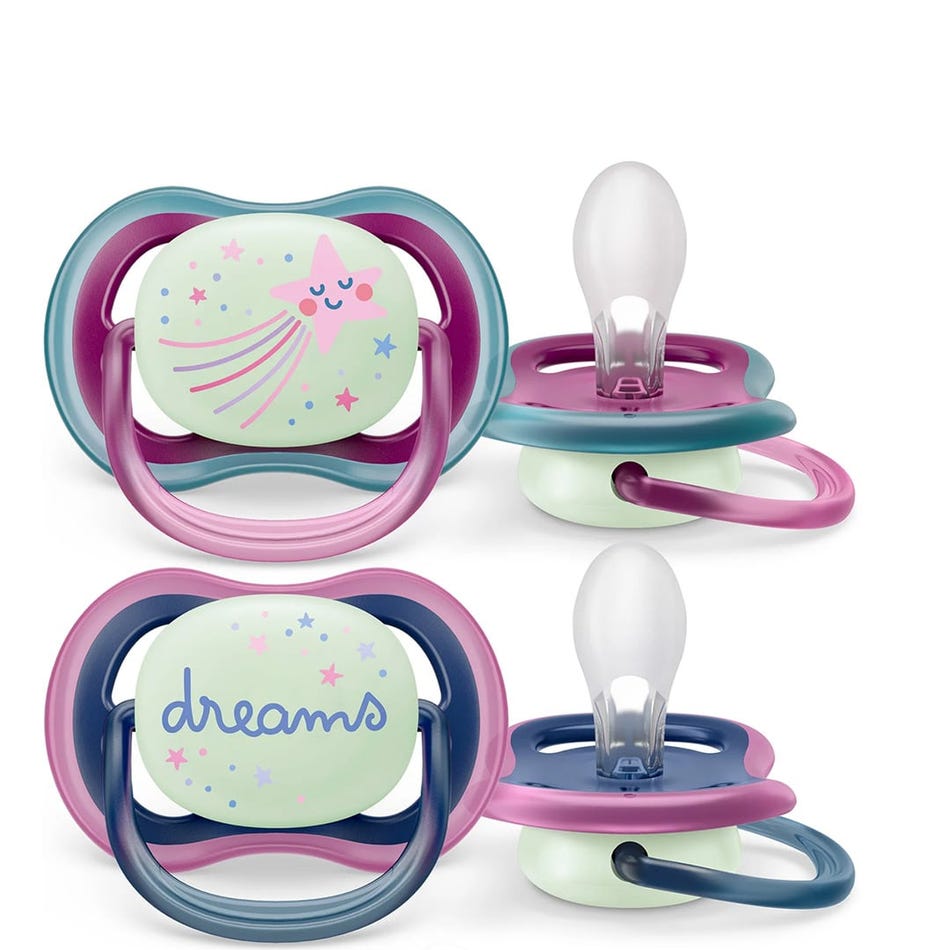 Philips Avent - Ultra Air Pacifier Night 2pk 6-18M Star+Dream