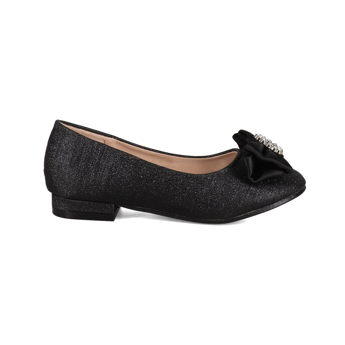 Badgley Mischka Girls Amelia Glitter Bow Flat