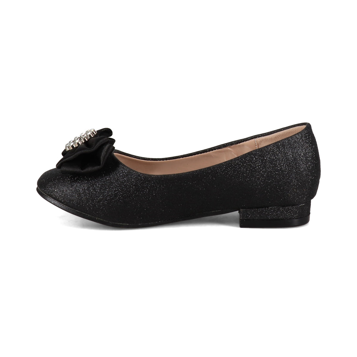 Badgley Mischka Girls Amelia Glitter Bow Flat