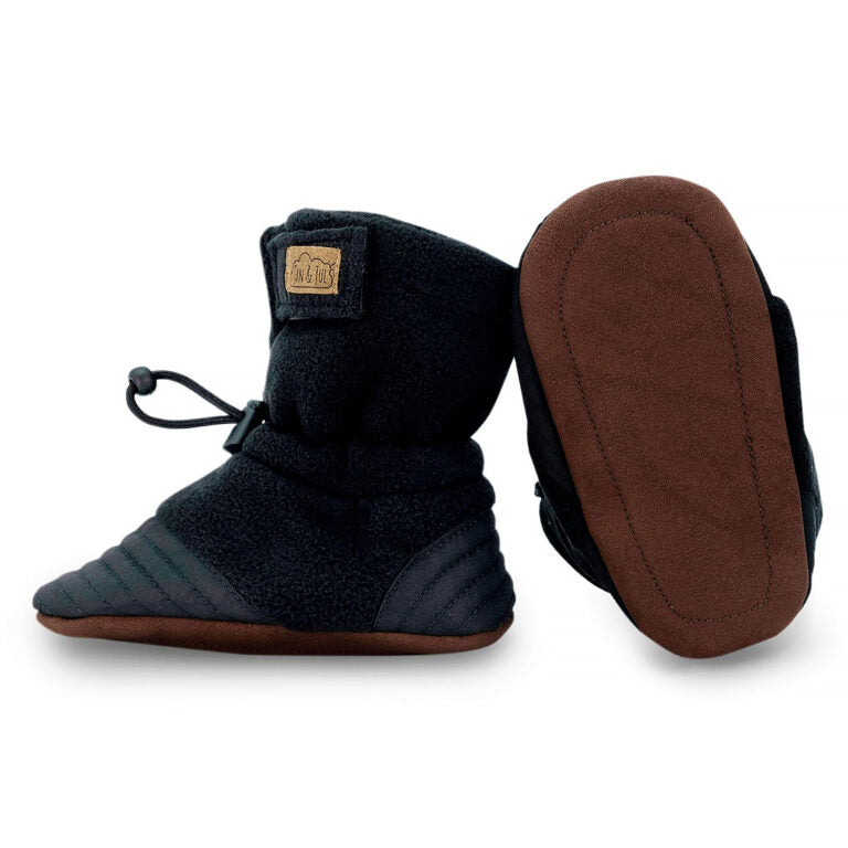Jan & Jul Black | Baby Stay-Put Cozy Booties