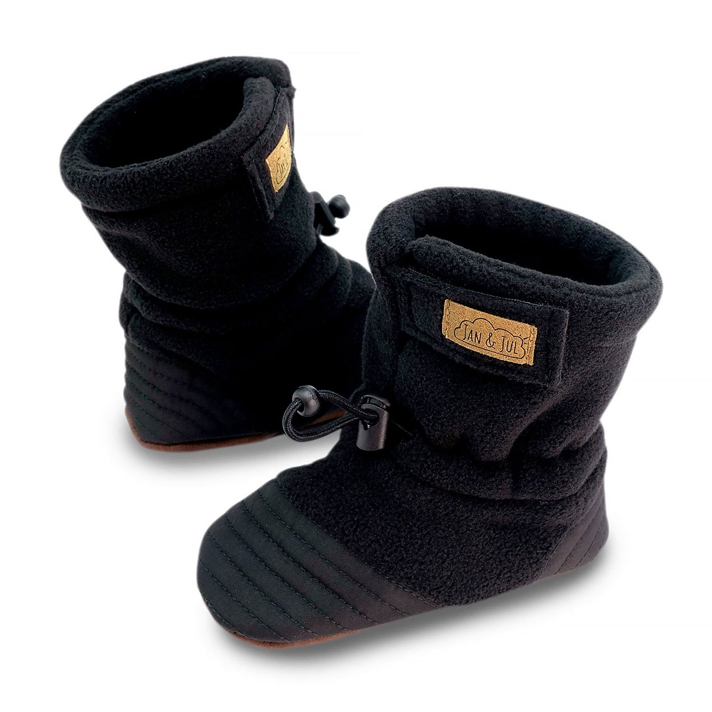Jan & Jul Black | Baby Stay-Put Cozy Booties