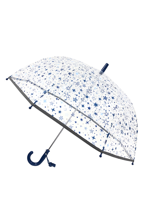 Smati Paris Blue Stars Transparent Fluorescent Kids Umbrella