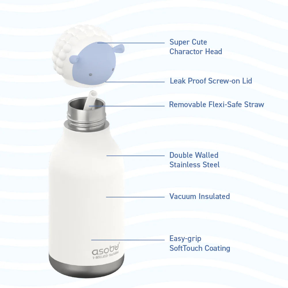 Asobu - 16 oz Bestie Animal Bottle - SHEEP