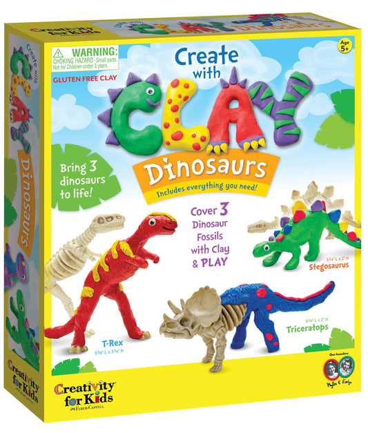 Box of Creativity for Kids Create with Clay Dinosaurs set