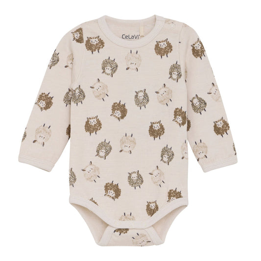 Celavi -  Sheep Aop Merino Bodysuit - 3M
