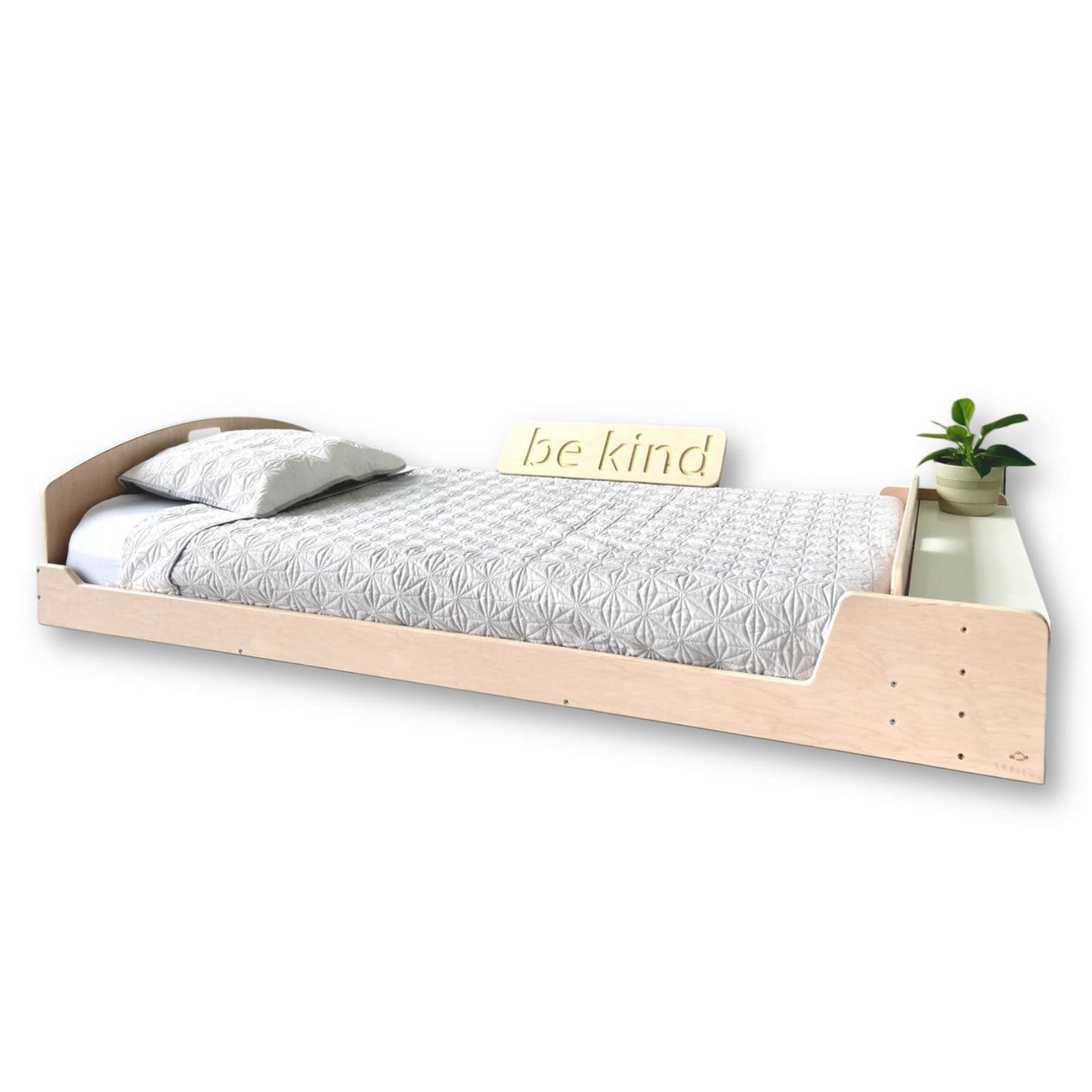 CHERRY - Montessori Floor Bed with Shelves