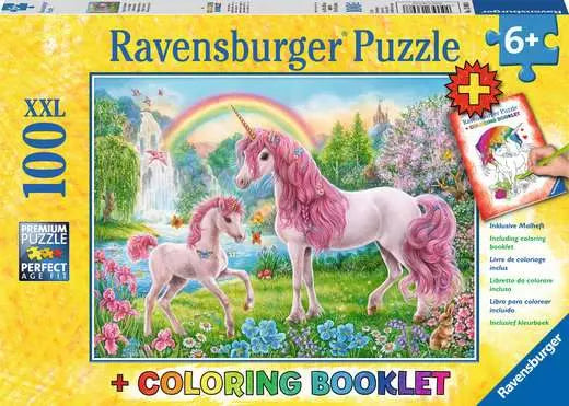 Ravensburger - Magical Unicorns 100 pcs + Coloring Book