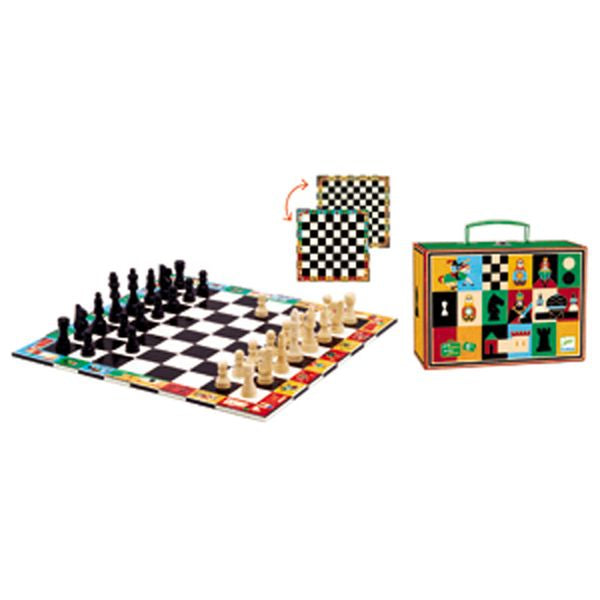 Djeco - Wooden Chess & Checkers Set