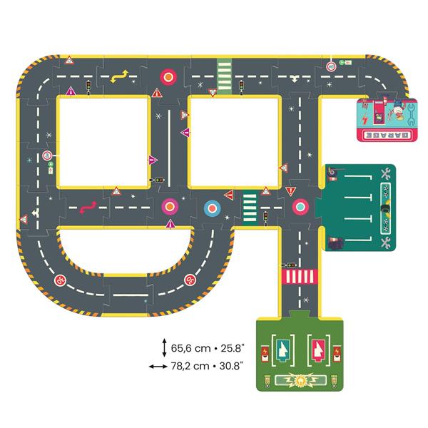 Djeco - Crazy Motors: Giant Puzzle Circuit - 26pcs