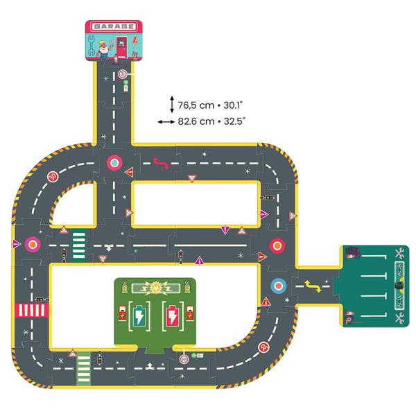 Djeco - Crazy Motors: Giant Puzzle Circuit - 26pcs