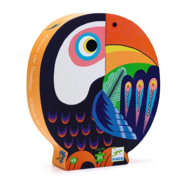 Djeco - Silhouette Puzzle: Coco the Toucan - 24 pcs